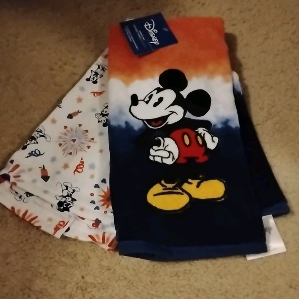 Disney Retro Style MICKEY MOUSE Multi Image 16x26 2pc Kitchen Dish Towel Set NEW